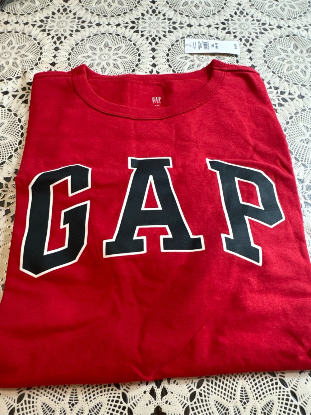 GAP Kids Red Tee with Black & White Logo